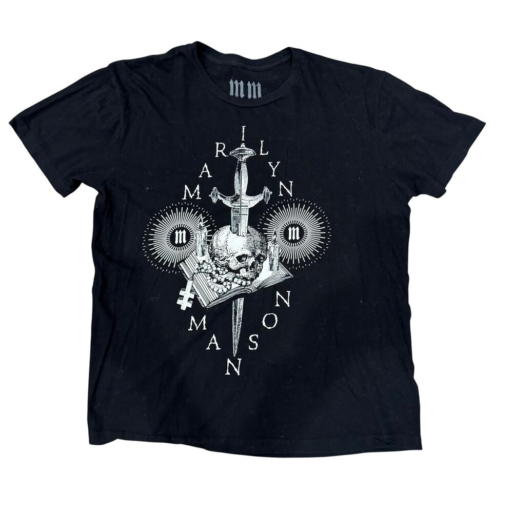 Marilyn Manson 2024 Tour T-Shirt Large Double Sided Concert Dates Black Official